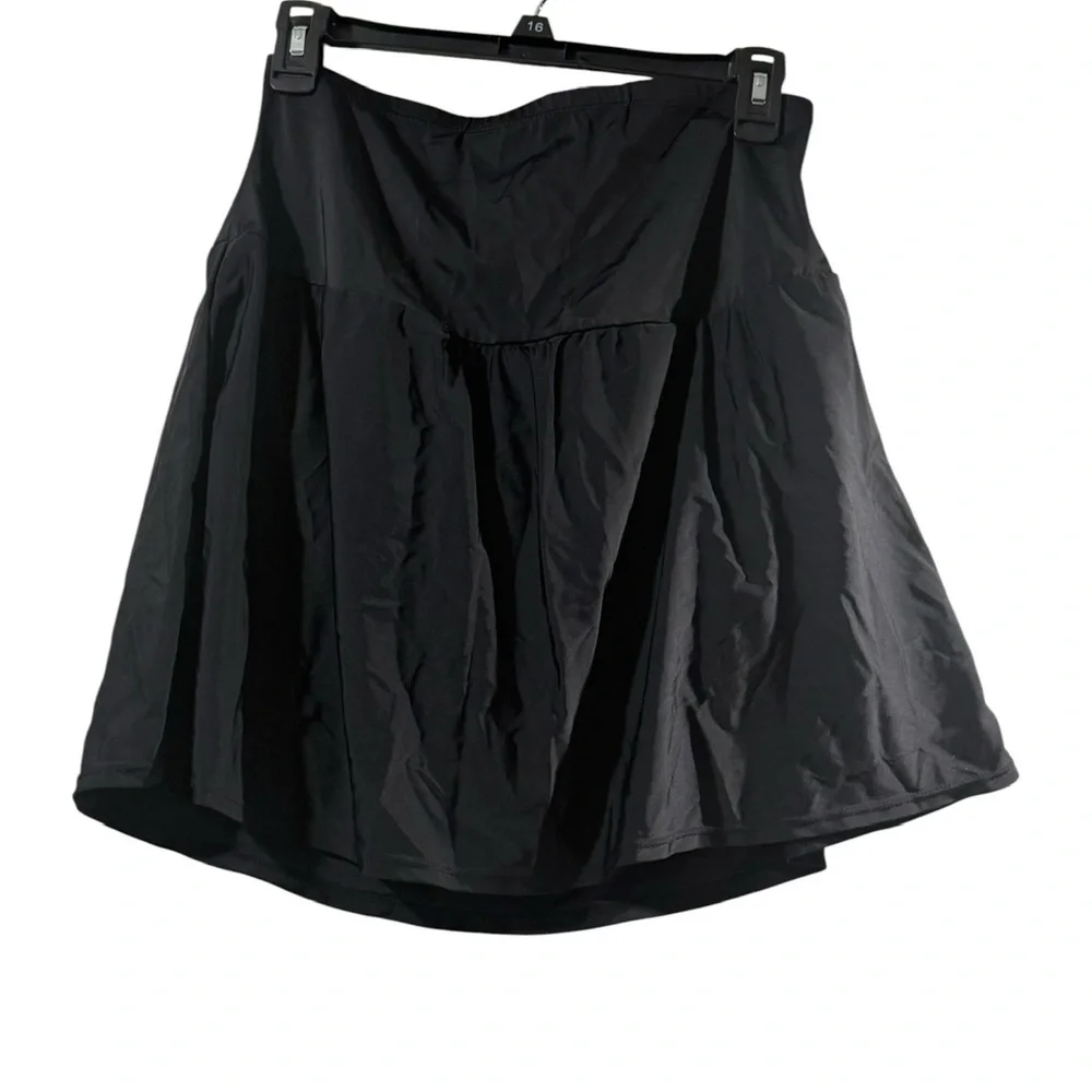 St John’s Bay Black Skirt 16W Plus‎ Size Flowy A-Line Elastic Waist Casual